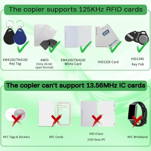 Handheld ID Copier 125khz RFID Duplicator with 10pcs Blank T5577 Keyfobs
