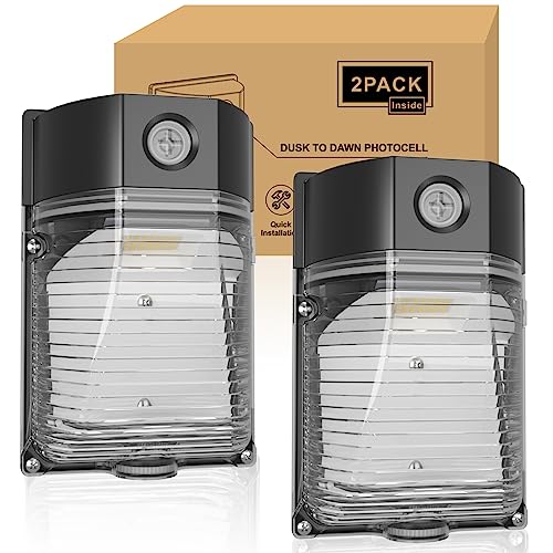 YXL 2PACK 30W 3600LM LED Wall Pack Lights with Dusk to Dawn Photocell, AC100-277V 5000K Wall Pack Lights Outdoor Led, IP65 Waterproof, ETL Listed, for Porch Garden Garage Warehouse Security Lighting - size: 30W 2Pack