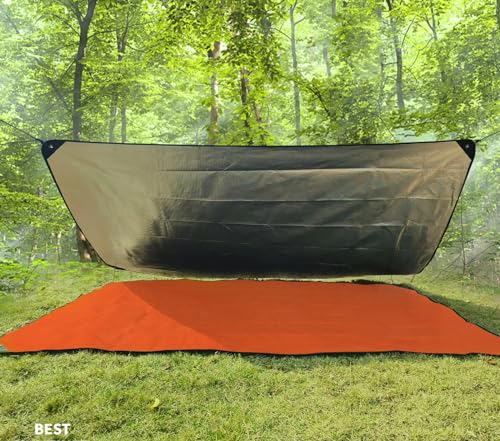 Heavy Duty Survival Blanket -Multifunctional Reflective Tarp Thermal Blanket - 60" x 83" Waterproof Sandproof for Camping Hiking Outdoors Multifunctional Emergency Blanket… - color: Orange