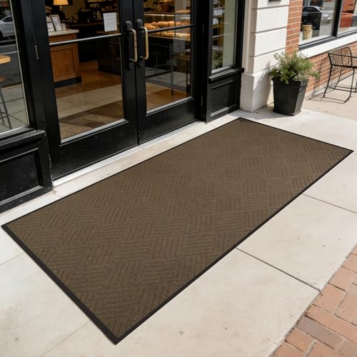 3' x 5' Commercial Heavy Duty Entryway Rug, Industrial Non-Slip Door Mat for Business Entrances&Garages, Waterproof Walk-Off Mat with Rubber Backing, Utility Rug for High Traffic Indoor/Outdoor Use - color: Coffee Brown, size: 60"L x 36"W x 0.3"Th
