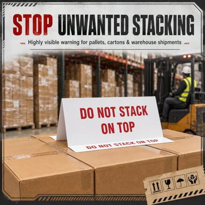 Novabright 100 Pack Do Not Stack Tent Labels for Safe Shipping Pallets