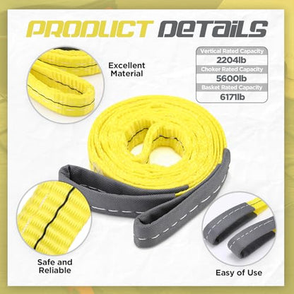 4 Pcs Lift Sling Straps, Yellow, 1'' X 6',6171lb - color: Yellow, size: 1'' X 6',6171lb