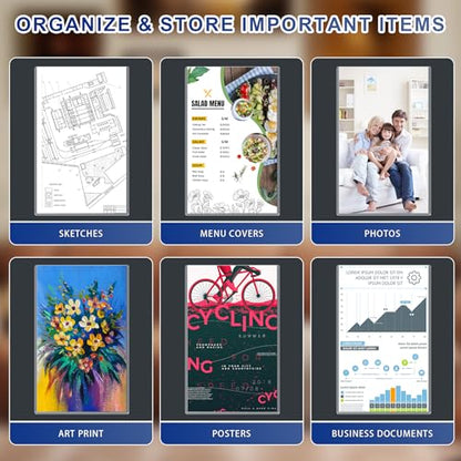 AKONEGE 25PCS Menu Covers 8.5" x 14" Rigid Print Protectors Clear Plastic Page Sheet Protectors for Legal Size Paper, Top Loading Hard Plastic Paper Sleeves for Poster Document Photo Birth Certificate - size: 8.5" x 14"