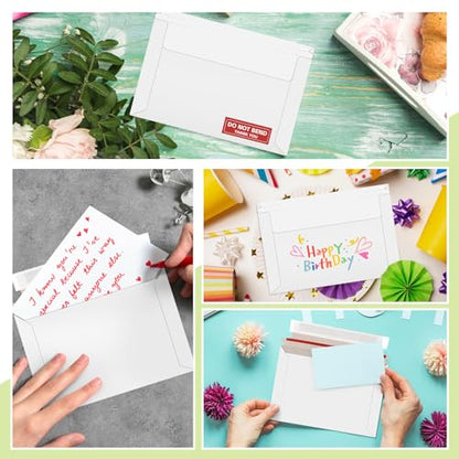 20 Pack 6.5x4.5 inch Rigid Mailers, Self Seal Photo Mailers Protective Flat Cardboard Envelopes White Blank Shipping Envelopes for Photos, Document, Invitation, Trading Card, Greeting Cards - color: White, size: 6.5x4.5 Inch