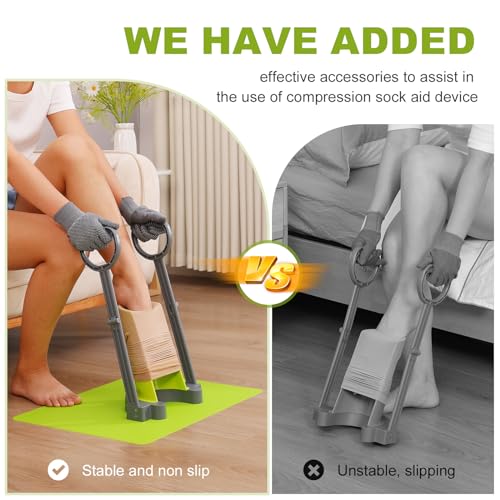 Compression Sock Aid Device | with Silicone Anti Slip Mat