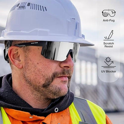KLEIN TOOLS Blade Safety Glasses, ANSI Z87.1+, Anti-Fog/Scratch-Resistant,99.9% UV Protection, Class-1 Clarity Lens - color: Polarized Silver
