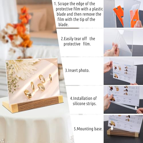 Acrylic Sign Holder 8.5 x 11, L-Shape Horizontal 2 Pack for Tabletop - size: 11*8.5 Inch