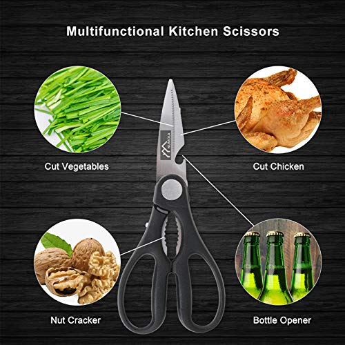 6 Pieces Black Professional Chef Knife Set with Stainless Steel Cutlery