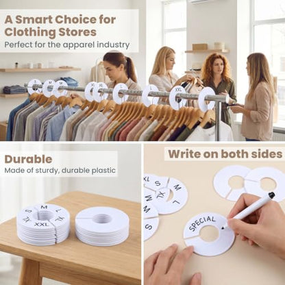 24 Pcs Size Clothing Rack Dividers, Plastic Size Markers for Clothing Racks