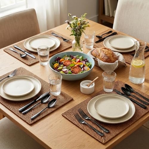 40-Piece Black Silverware Set, Stainless Steel Flatware Set Service for 8 - color: Black, size: 40-Piece