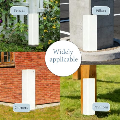 2 Pack White Stainless Steel Corner Guards, 3 3/8" x 3 3/8" x 11 3/4" - color: White