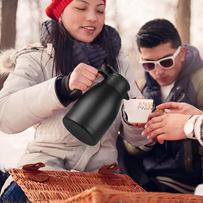Norme 2 Pcs Thermal Coffee Carafe Creamer, Black, Silver, 25 oz - color: Black, Silver, size: 25 oz