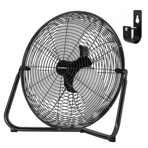 18‑Inch Industrial Floor Fan, 5300 CFM, 2‑in‑1 Wall‑Mount & Floor Design - color: Black