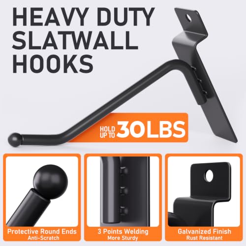 INCLY 60 Pack Slatwall Hooks, 4 Inch Slat Wall Hanging Hook and Hanger - size: 4 Inches
