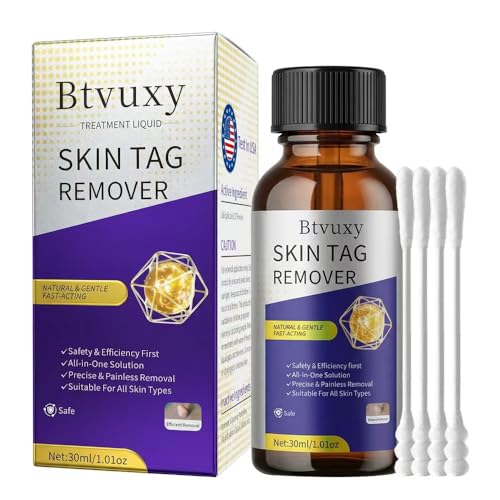 Fast-Acting Skin Tag Remover with Salicylic Acid, With a Precision Brush, Natural & Advanced Formula, Mild & non irritating, Suitable for All Skin Types,Efficiently & Painless Remover Tags, 30ml