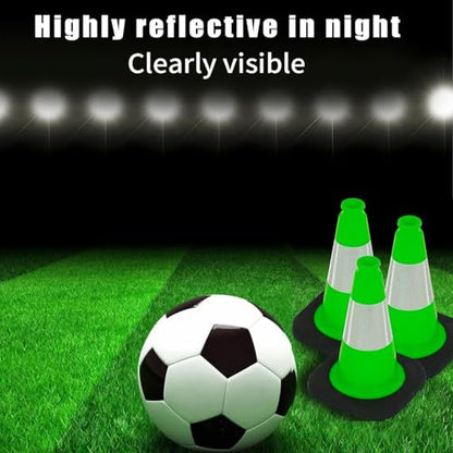 BESEA 6 Pack 12 Inch Green Traffic Cones with Wide Stable Base - size: 12 inch