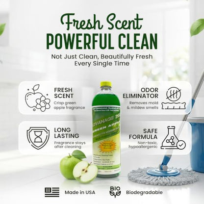 Advanage 20X All Purpose Cleaner Concentrate – The Wonder Cleaner 32 fl oz Green Apple Cleaning Supplies for Bathroom Cleaner, Floor Cleaner, Multipurpose Cleaner | Made in USA Multisurface Cleaner - size: 32 Fl Oz (Pack of 1)