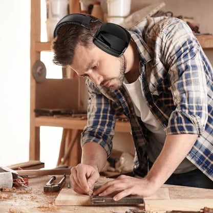 ProCase Extra Large SNR 37dB Hearing Protection Ear Muffs - color: Black
