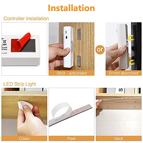 WOBANE Motion Sensor Stair Strip Lights,Rechargeable LED Closet Light,White - color: White, size: 2*6.56ft White