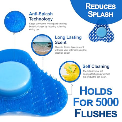 Urinal Screen Deodorizer with Urinal Cakes, janitorial Urinal Deodorizer Urinal Cakes, Bio Enzyme Anti Splash Urinal Blue Mats for Commercial Use-Public Restrooms, Gas Stations-Ocean Blue Scent (1)