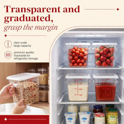 Ziliny 1 Pcs 4 Qt Clear Square Dough Proofing Container with Lid, White - color: White, size: 4 Qt