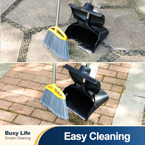 Yocada Commercial Dustpan with Wheels and Windproof Cover Indoor&Outdoor