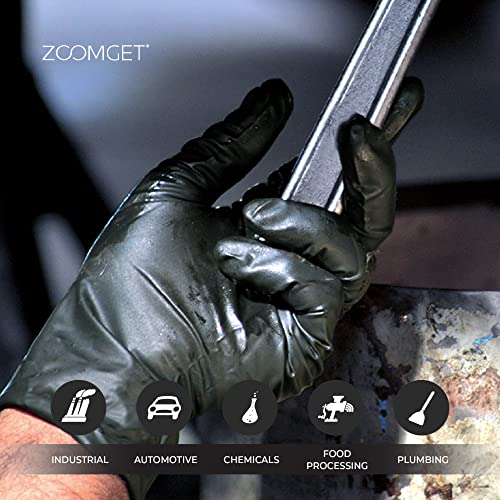 X3 Nitrile Disposable Gloves Latex Free 3 mil Black for Cooking Food Prep - size: Large