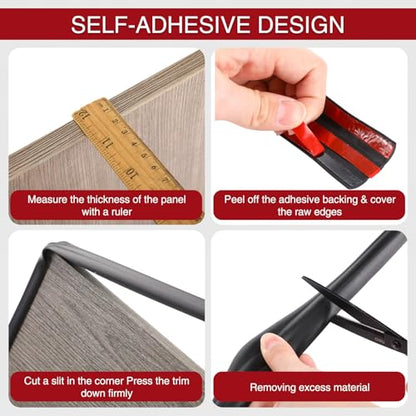 3/8 Inch Rubber Edge Trim 20ft Self-Adhesive U Channel Edge Strip - size: 20ft，3/8 Inch