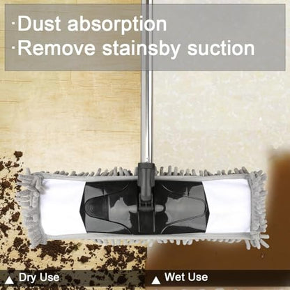 Gray Dust Mop with 2 Washable Pads - 58" Extendable Handle for All Floors - color: Gray