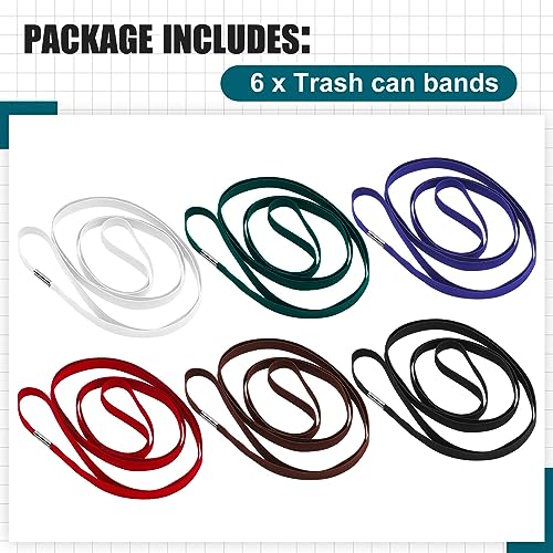 Riakrum 6 Pcs Trash Can Bands Rubber for 60-98 Gallon, With Hooks,Flat - style: Flat