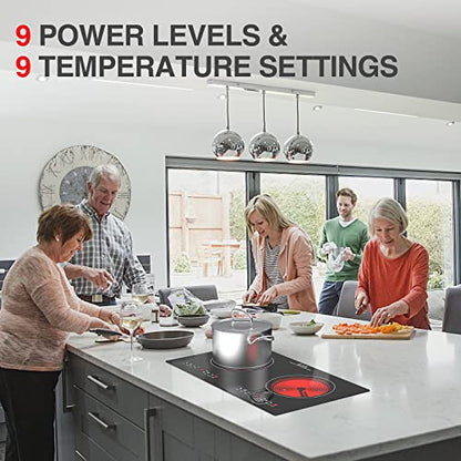 Electric Cooktop 2400W Electric Stove 2 Burner 24" Hot Plate Double Burner - color: 2 Burner Electric Cooktop