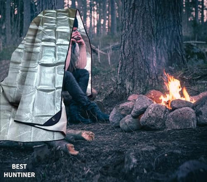 Heavy Duty Survival Blanket -Multifunctional Reflective Tarp Thermal Blanket - 60" x 83" Waterproof Sandproof for Camping Hiking Outdoors Multifunctional Emergency Blanket… - color: Double Aluminium