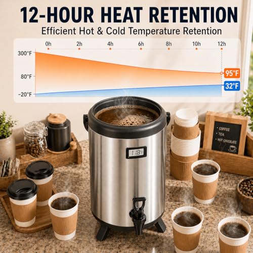 3.2 Gallon Insulated Beverage Dispenser with Spigot - size: 3.2 Gallon Size