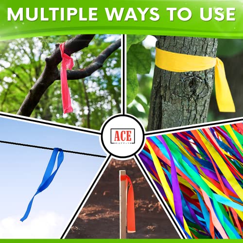 ACE Supply Blue Flagging Tape 12 Pack - Non-Adhesive Survey Tape - 1.5 Inch Width, 150 Ft Length, 2 Mil - Tree Marking Ribbon, Surveyors Ribbon - color: Blue, size: 12 Pack