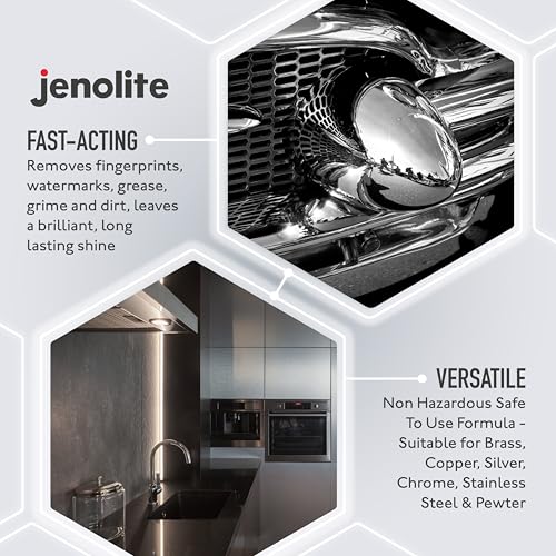 Jenolite Liquid Metal Polish 500 ml / 16.9 fl oz. Multi‑Purpose for Silver