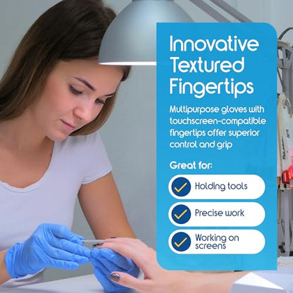 Inspire Blue Nitrile Disposable Gloves | 4.5 Nitrile Disposable Safety Medical Cooking Cleaning Gloves - size: Large