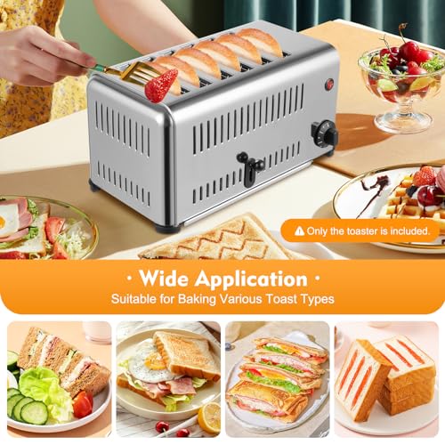 1680W Commercial Conveyor Toaster Stainless Industrial Bread Toaster 6 Slice