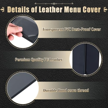 10pcs 2 Page Restaurant Menu Covers 4.25 x 11" with PVC Cover - size: 10 pcs/4.25 x 11"/2 views