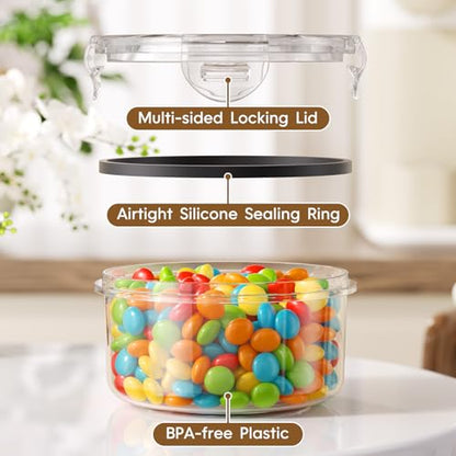 KEMETHY 70 PCS Food Storage Containers with Lids Airtight, Total 856oz, BPA-free, Food-grade, Eco-friendly Material, Leak Proof Plastic Containers, Microwave/Dishwasher Safe - color: 70 PCS