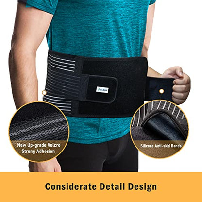 Plus Size Back brace with inflatable pad, Lower Back Pain Relief 3XL/4XL - size: XXL/XXXL
