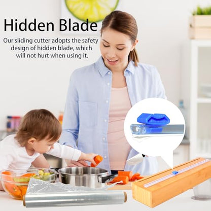Plastic Wrap Dispenser with Slide Cutter for Aluminum Foil