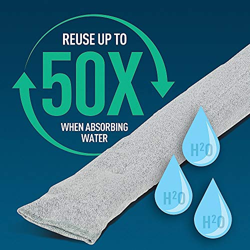 PIG Dryer-Safe Reusable Water Absorbent Sock | 4 Pack | 3" W x 38" L | Absorbs Up to 34 oz per Sock | Gray | PM50673 - color: Gray, style: 4-Pack