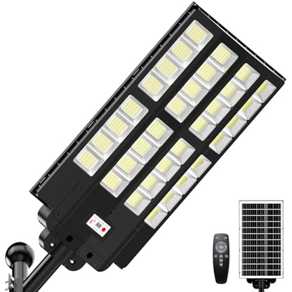 3600W Solar Street Lights Outdoor Waterproof, Solar Lights with Remote Control & Motion Sensor, Pole or Wall Mount, Long Lasting Battery Dusk to Dawn, for Outside Patio Commercial Yard Barn - size: XS
