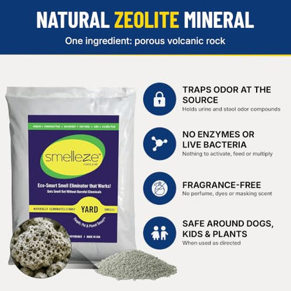 SMELLEZE Yard & Outdoor Pet Urine Odor Absorber Granules, 50 lb - size: 50 Pounds