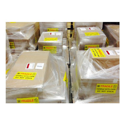 Jumbo Fluorescent Yellow Fragile Handle with Care Do Not Stack Pallet Labels, 250 Labels Per Roll (Pack of 3) - size: large (Pack of 3)