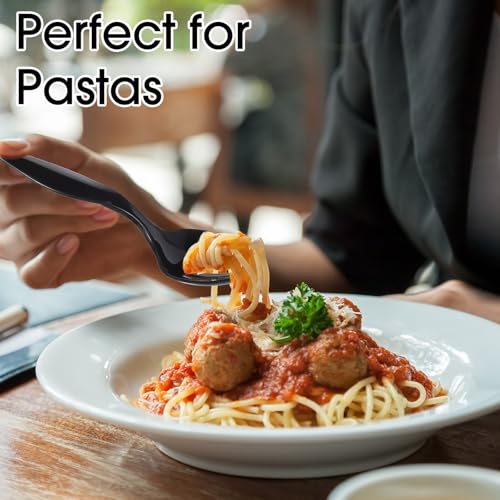 Patelai 48 Pcs Plastic Serving Utensils Disposable Serving Spoon Fork Tong
