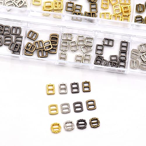 Youmeizer120 pcs Mini Tri-Glide Buckles/Hardware Clasp Belt Fasteners for DIY handmade Mini clothes (4 colors mixed, 3mm/0.12")
