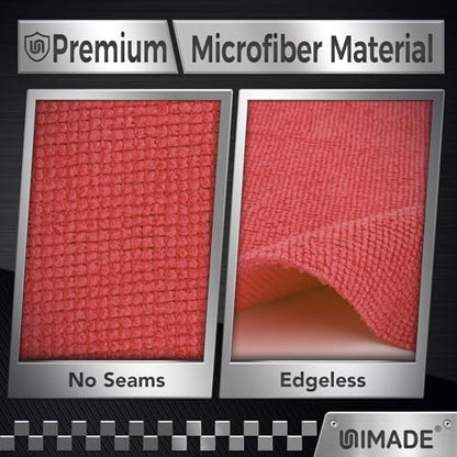 UNIMADE Microfiber Cleaning Cloth, 24 Pack Reusable Microfiber Towels - color: Red, size: 24pk