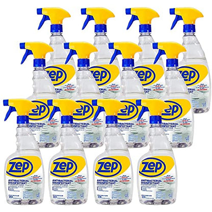 Zep Antibacterial Disinfectant Spray With Lemon - 32 Fl Oz (Case Of 12) ZUBAC32 - Disinfects, Cleans and Deodorizes Most Surfaces EPA Approved