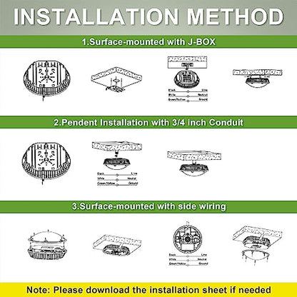 Round LED Canopy Light, 30/40/60W Selectable, 5000K, Surface Mount